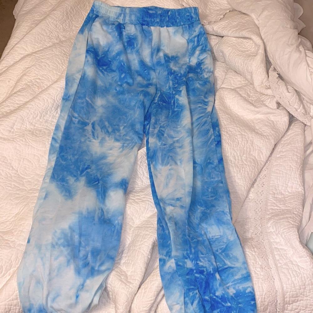 Blue tie dye sweatpants Shein Medium